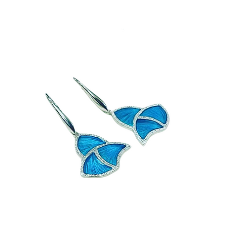blue enamelled earrings 