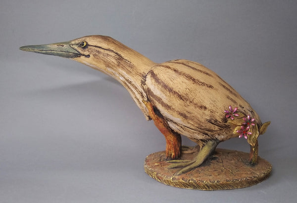A Sculpture of a Bittern by Hilary Audus