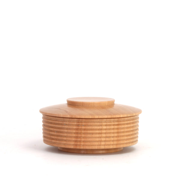 English Hawthorn Lidded Container with Beaded Sides