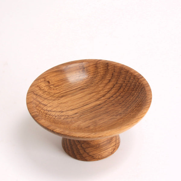 English Oak Pedestal Ring Dish