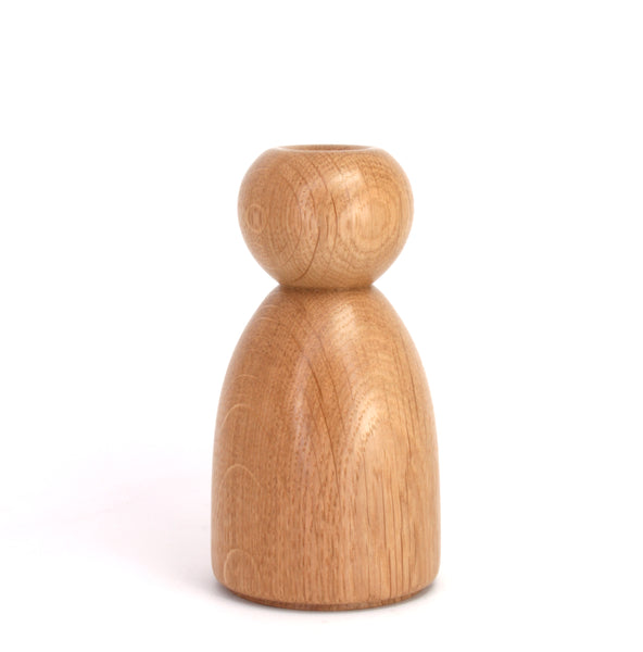 English Oak Wooden Vase (dry flowers only)