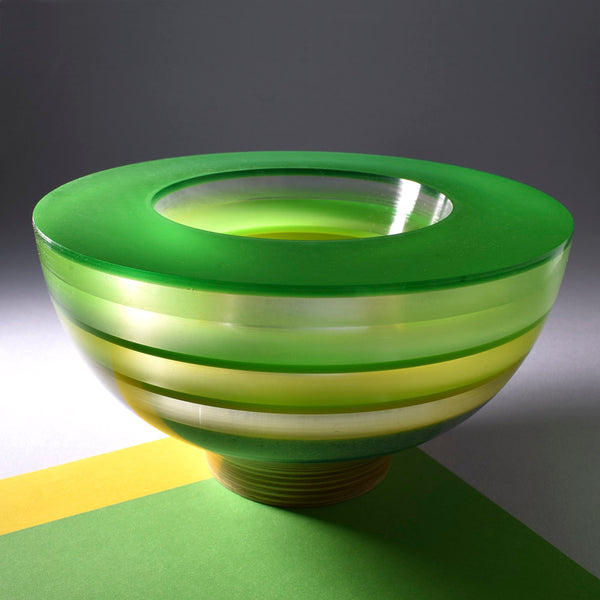 Green-and-clear-acrylic-bowl-by Graham Lester