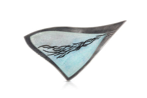 Enamelled 'sandeels' brooch