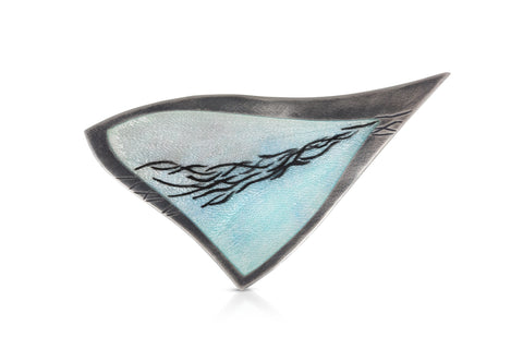 Enamelled 'sandeels' brooch