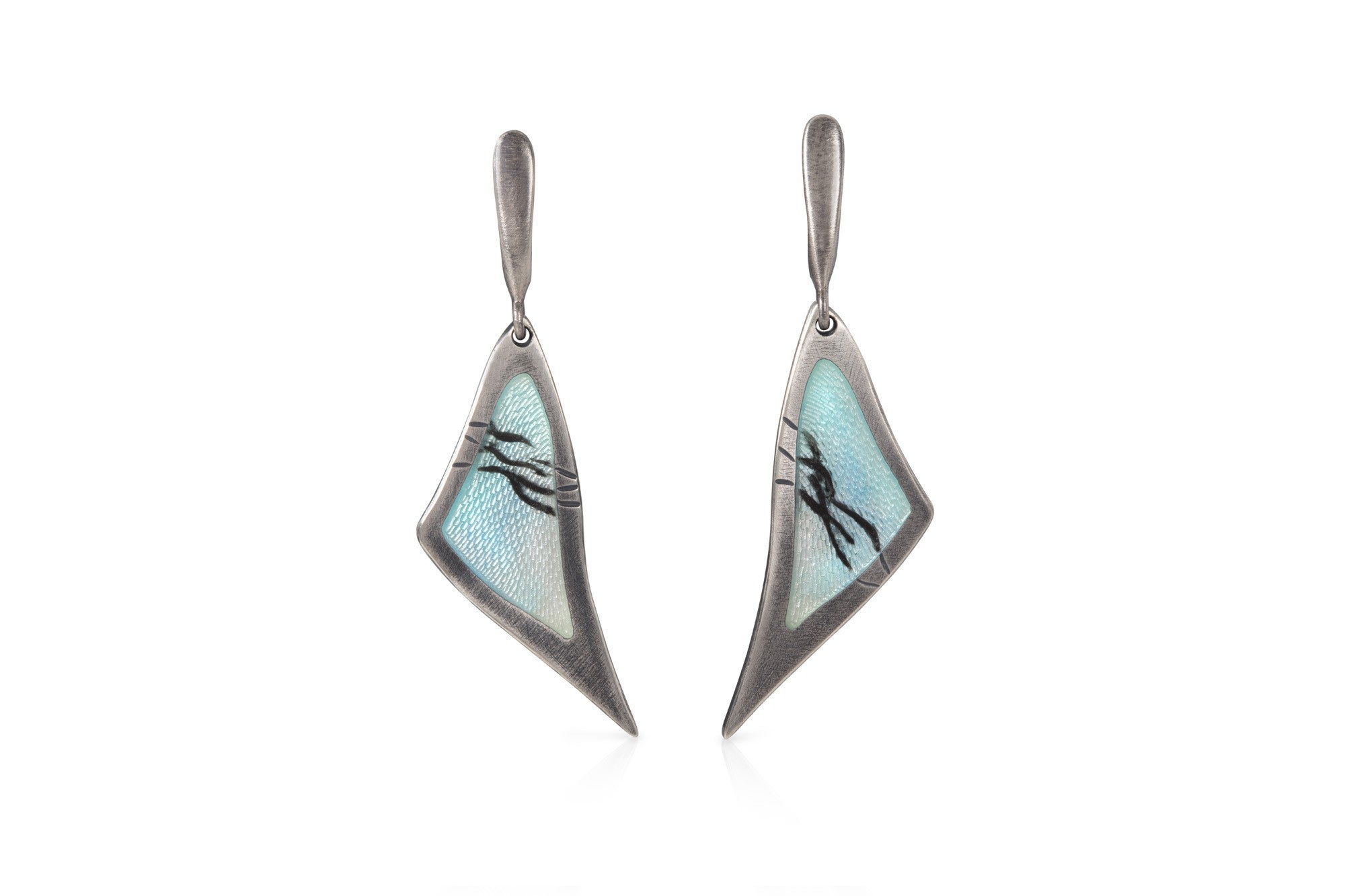 Enamelled 'sandeels' earrings