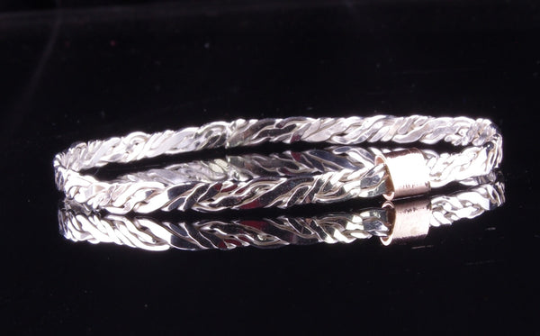 Silver Plaited Wire Bangle