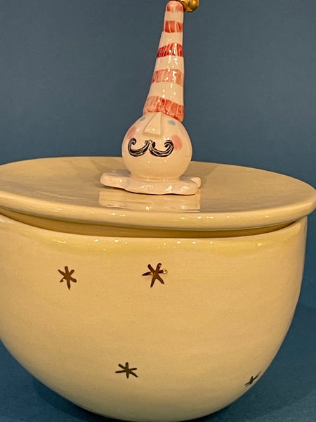 Cream lidded pot By Sophie Smith