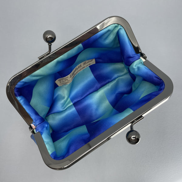 Looking from the top down inside the purse