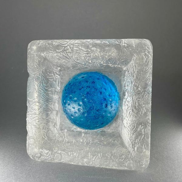 Blue Planet , cast glass sculpture by Tlws Johnson