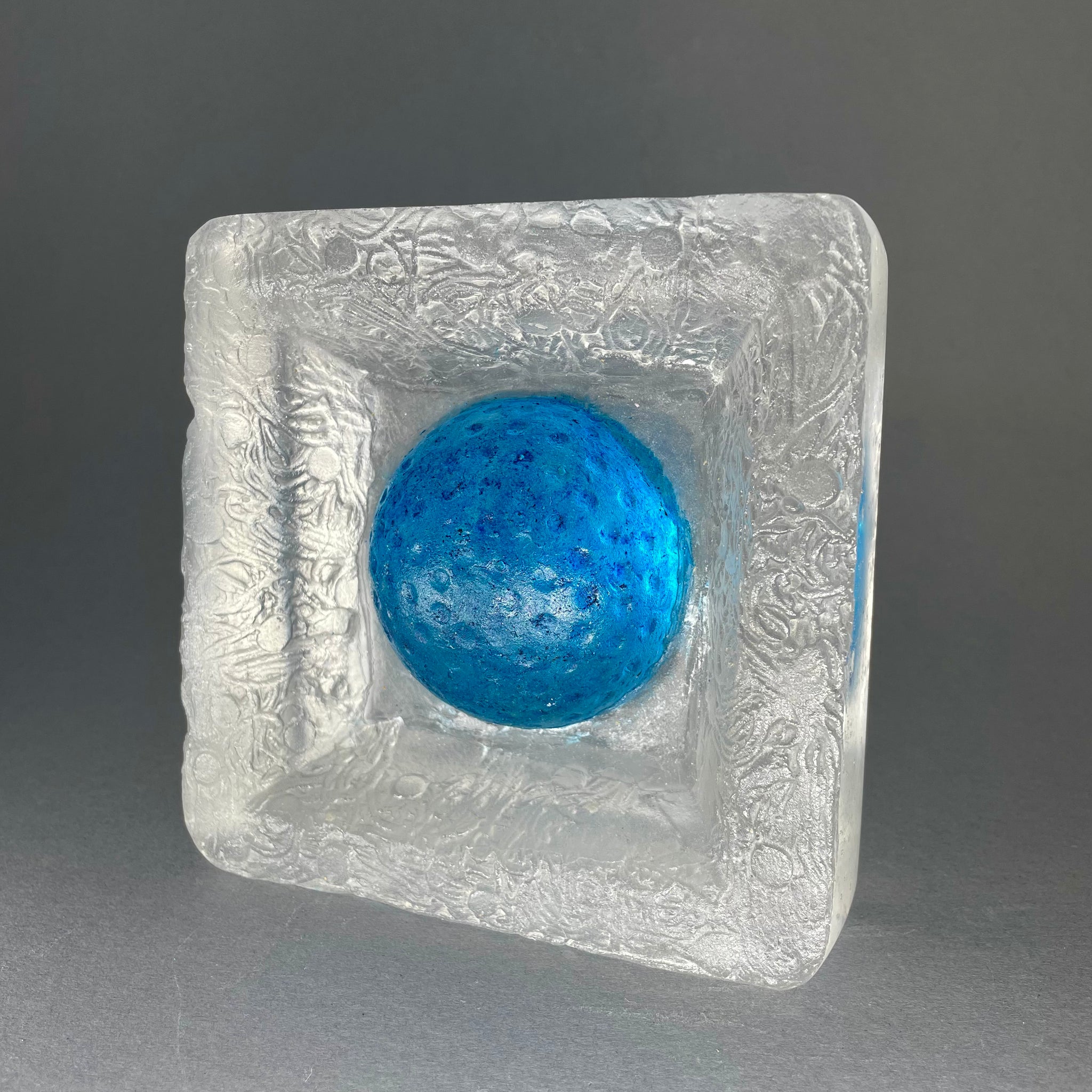 Blue Planet , cast glass sculpture by Tlws Johnson