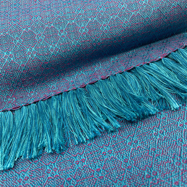 Turquoise and pink scarf by Ann brooks 