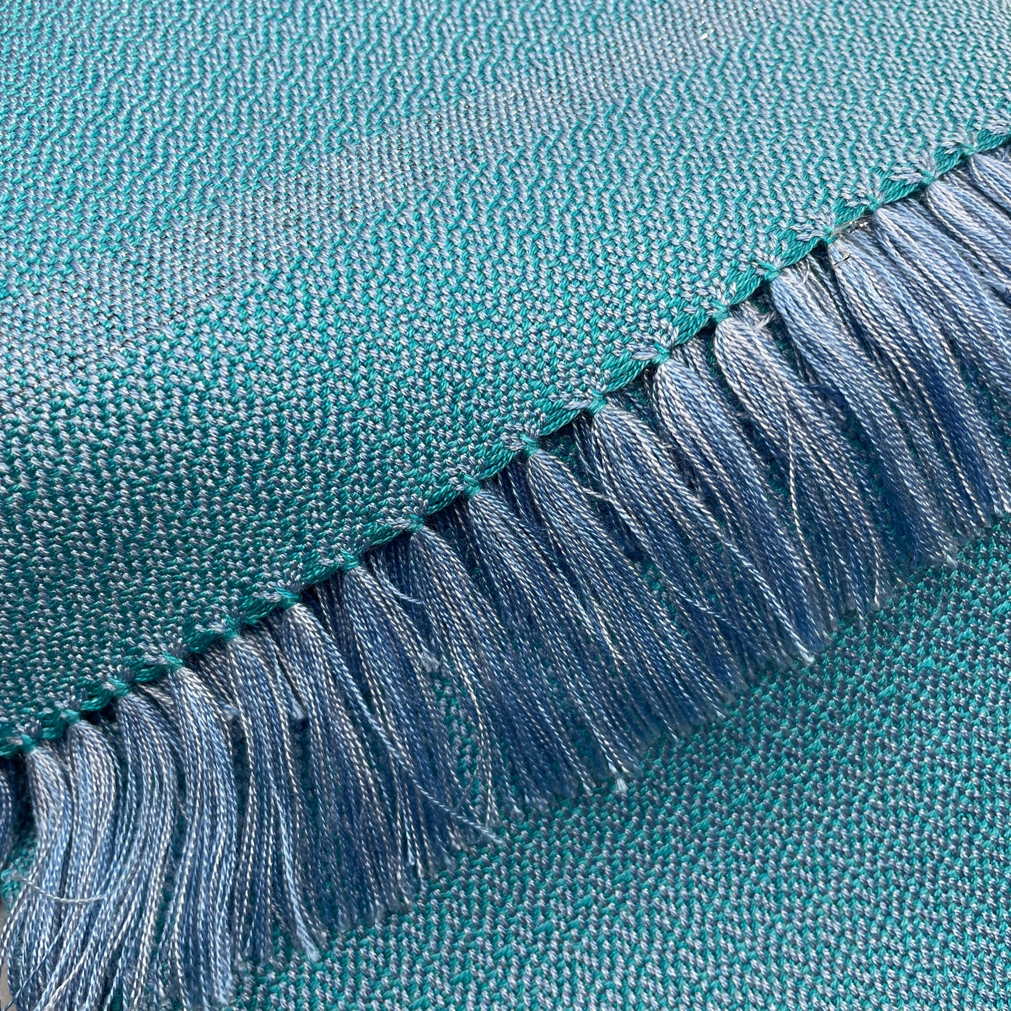 Turquoise ice scarf by Ann Brooks
