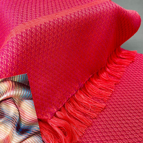 Coral pink scarf by Ann Brooks 