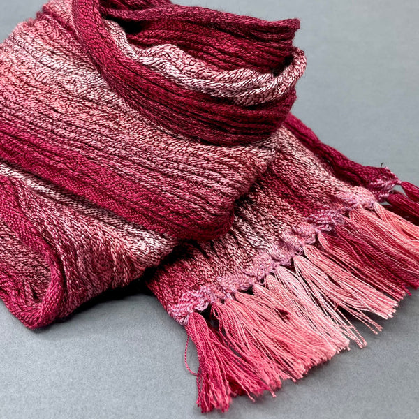 Deep Pinks Twist scarf by Ann Brooks