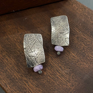 Fragment amethyst earrings by Kate Wilkinson