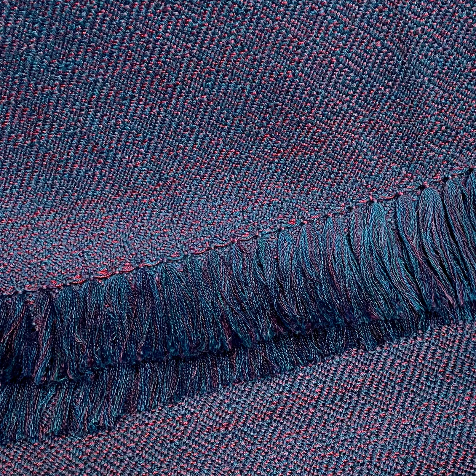 Blue lattice scarf by Ann Brooks
