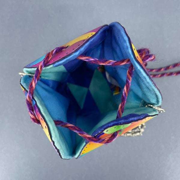 Looking from the top down into the small Fiesta bag by Elizabeth Bond