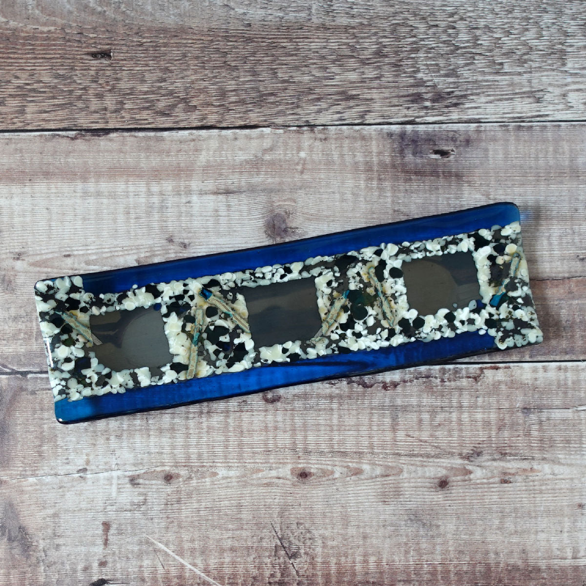 Blue Silver Pebbles Platter