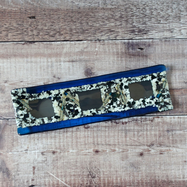 Blue Silver Pebbles Platter