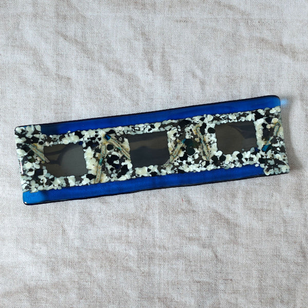 Blue Silver Pebbles Platter