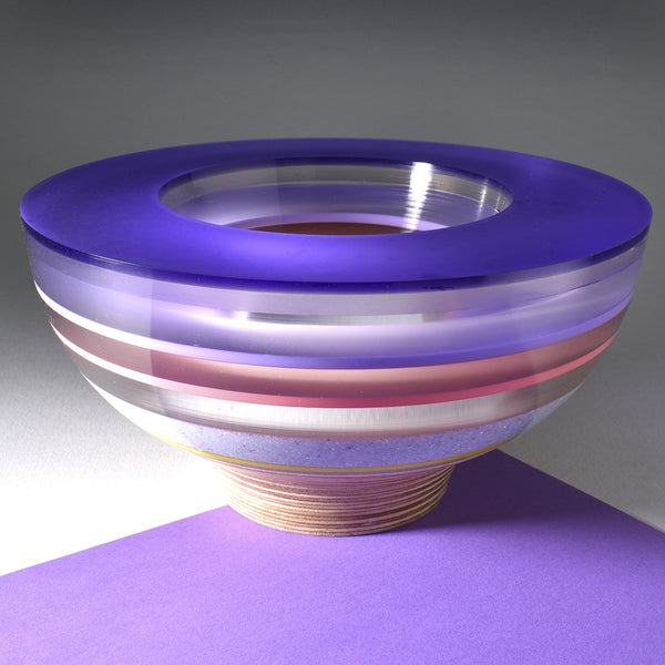 Purple clear acrylic bowl by Graham Lester