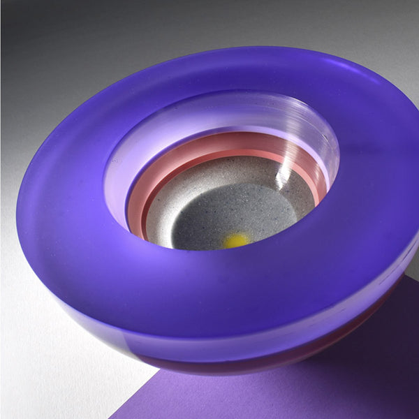 Purple clear acrylic bowl by Graham Lester