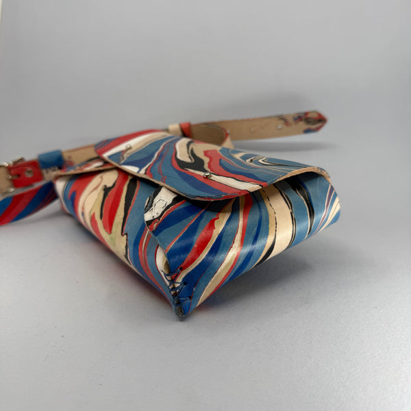 Left side and base of bag