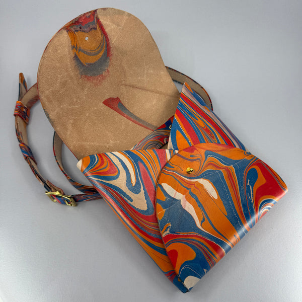 Looking at the bag with an open flap