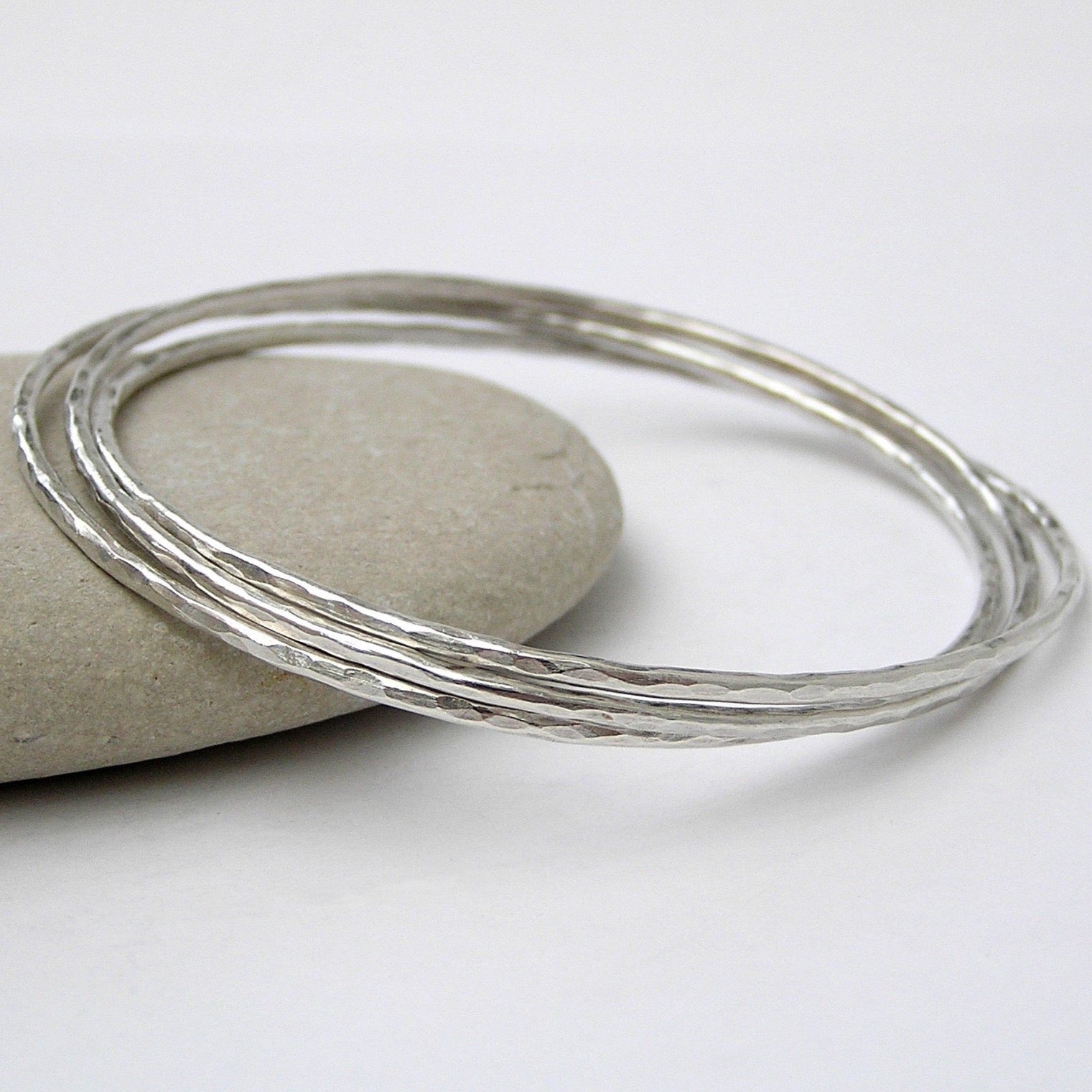 Dappled Silver Bangle by Anna K Baldwin