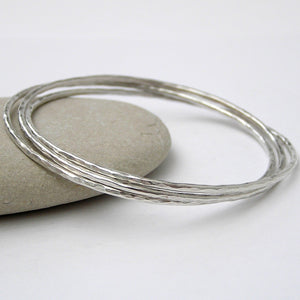 Dappled Silver Bangle by Anna K Baldwin