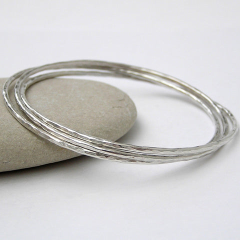 Dappled Silver Bangle by Anna K Baldwin
