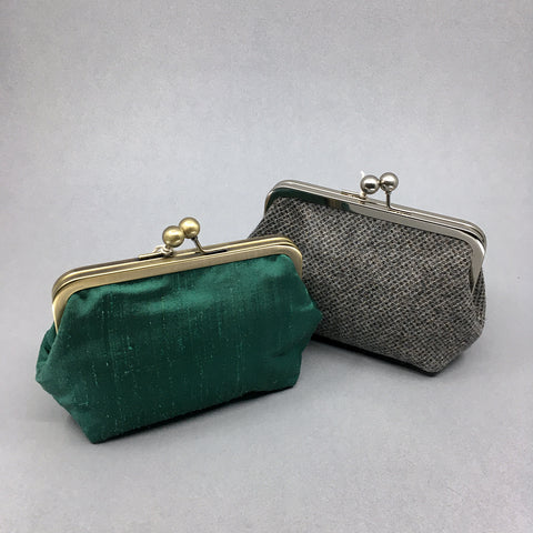 Large tweed/silk Purses