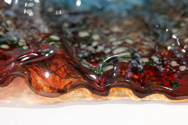 Late Summer Meadow - Large Glass Platter / Standing Curve