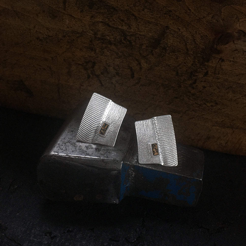 Large square cork studs