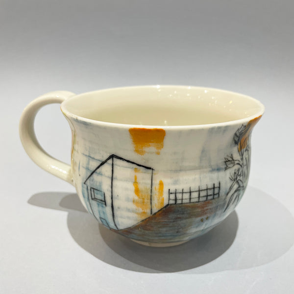 Boot and Flowers Porcelain Mug by Laura Manners