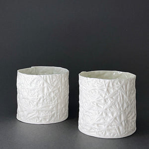 Frost Texture Porcelain Tealights by Susan Day