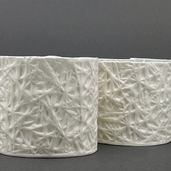 Frost Texture Porcelain Tealights by Susan Day