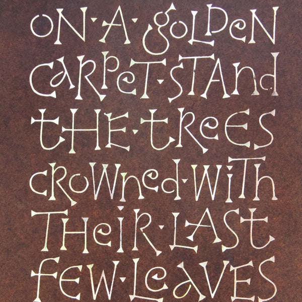 Seasons: Autumn. Laser-cut Corten steel by Annet Stirling